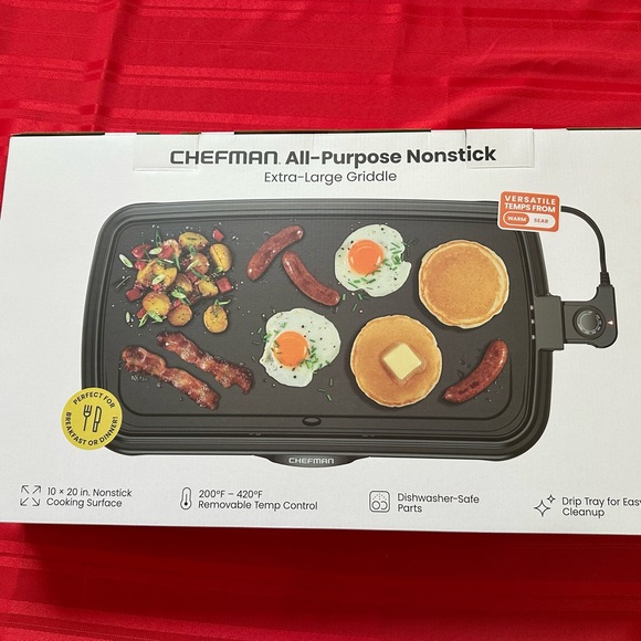 Chefman All-Purpose Nonstick Extra Long Electric Griddle New In Box - Picture 2 of 11